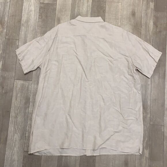 Mens J. Ferrar Linen Blend Beach Button Down Shortsleeve Shirt - Picture 2 of 5